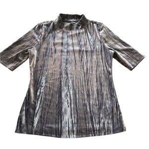 Anthropologie Pilcro Velveteen Mockneck Short Sleeve Top Size S